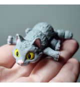 3D Kočka šedá MINI